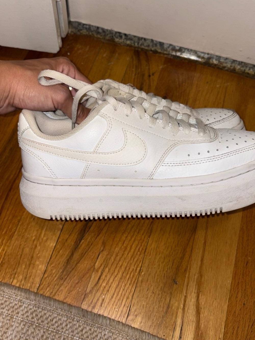 Nike Women’s All-White Platform Sneakers